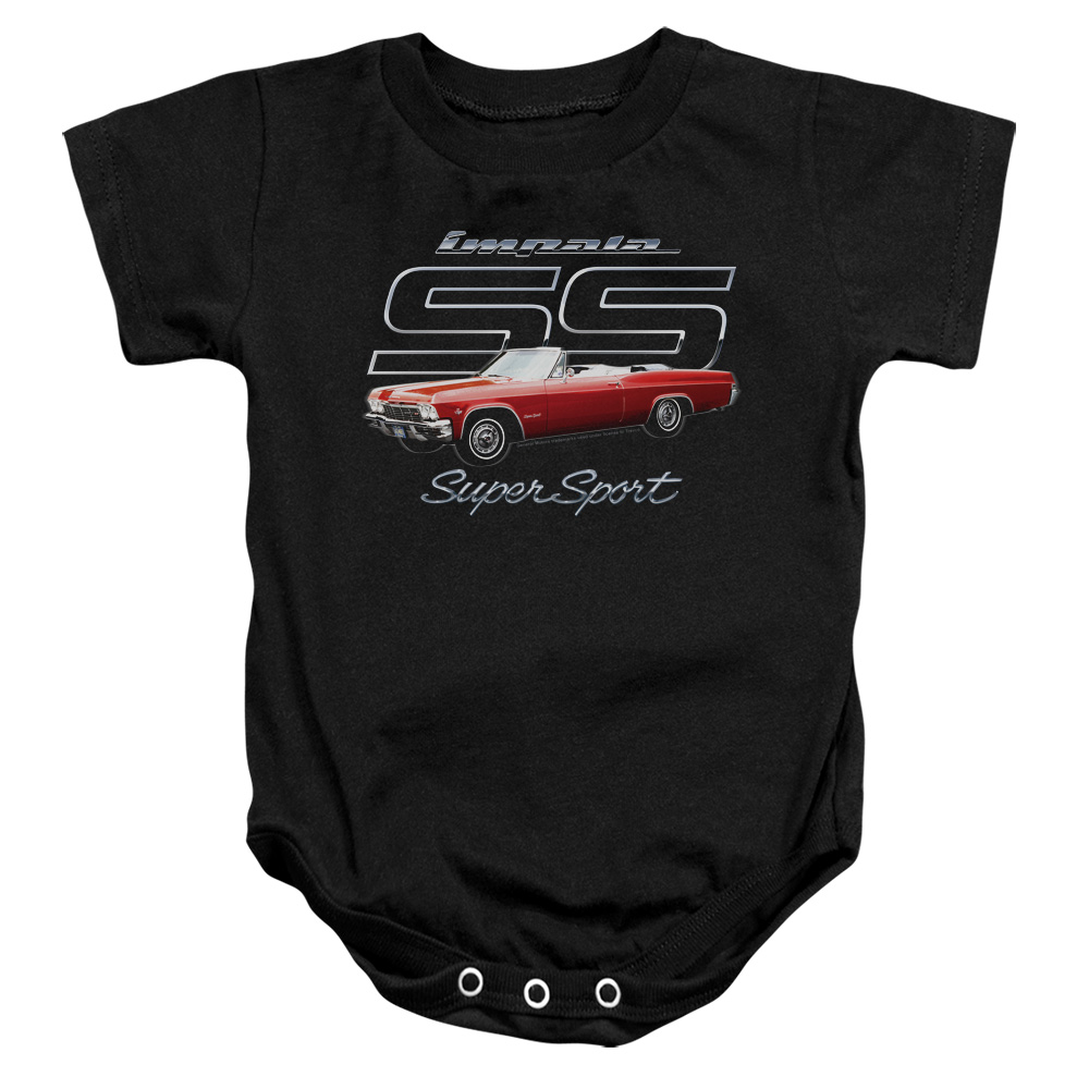 CHV191-SS-1 Chevrolet Impala SS Infant Snapsuit, Black - Small - 6 Month