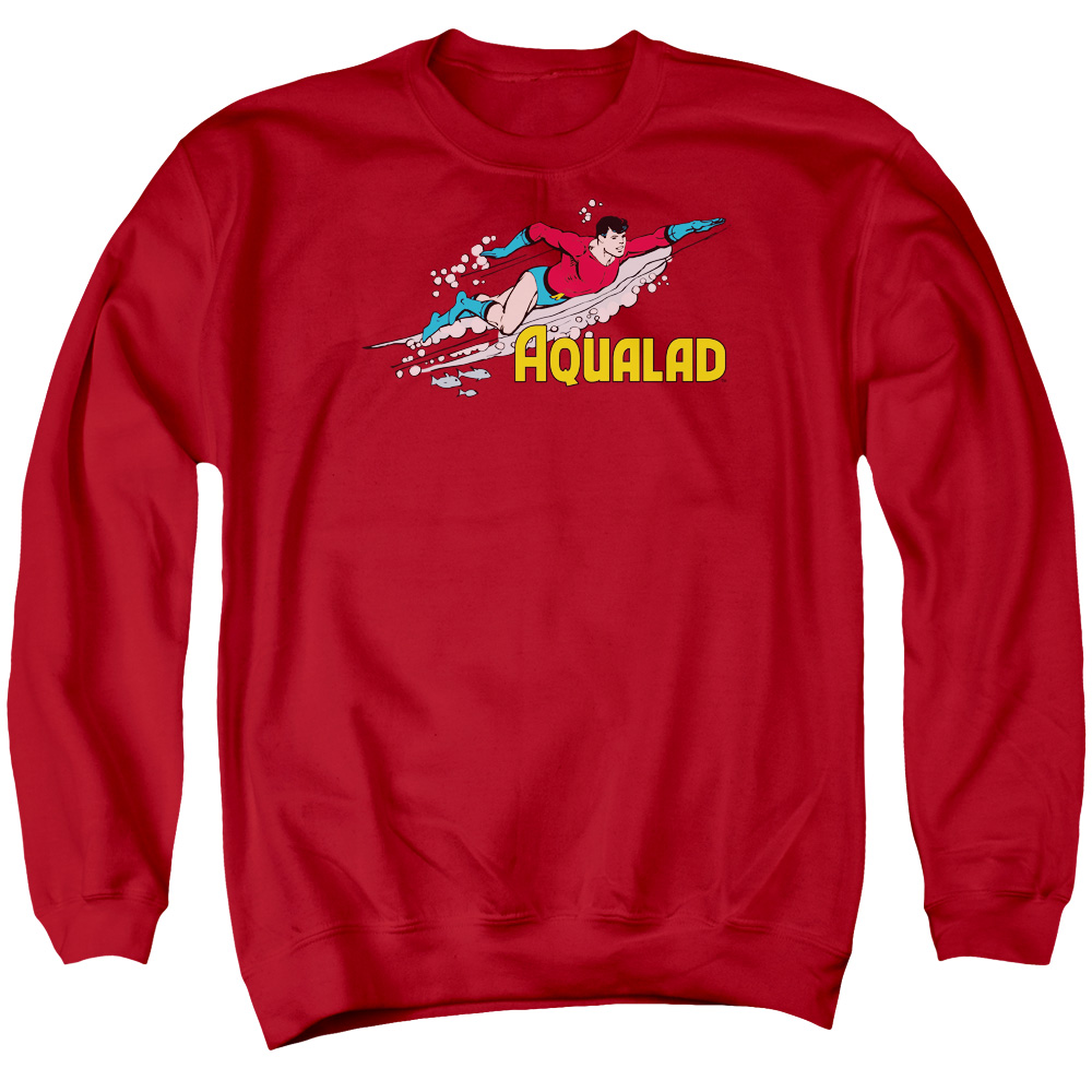 DCO327-AS-2 DC Aqualad Adult Crewneck Sweatshirt, Red - Medium