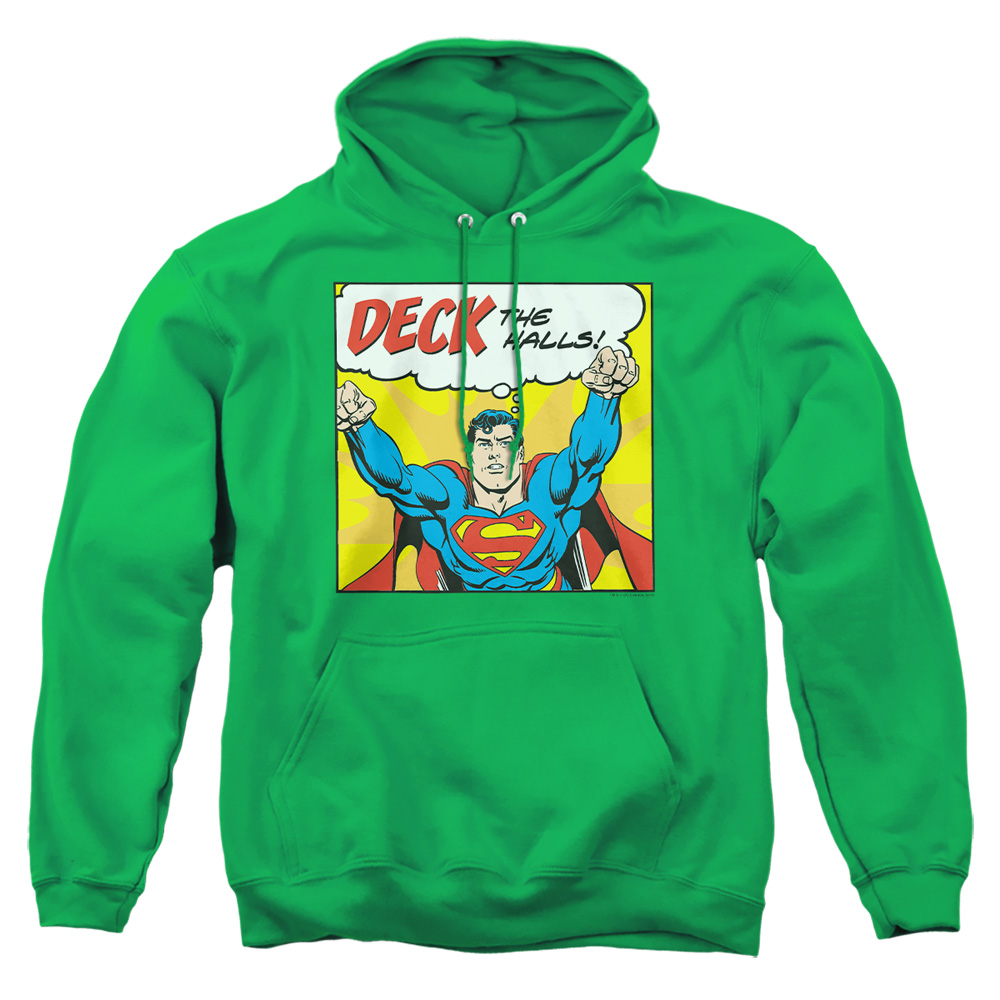 DCO735-AFTH-2 DC Deck The Halls Adult Pullover Hoodie, Kelly Green - Medium
