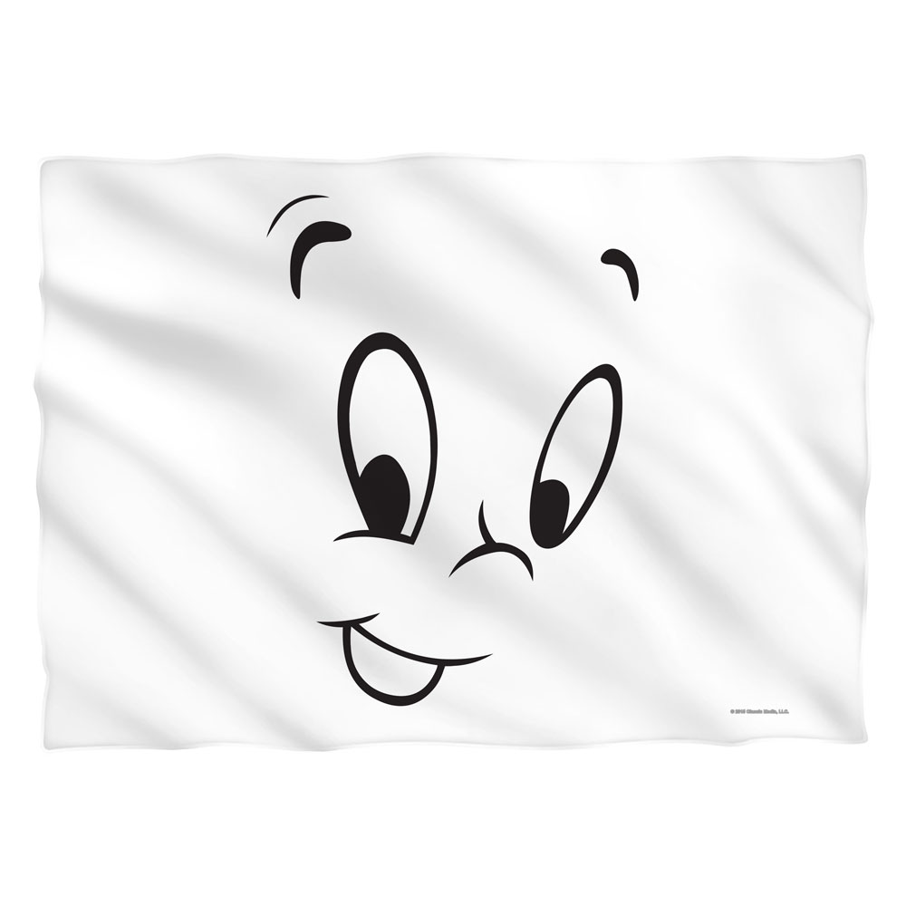 DRM285FB-PLO1-0 Casper The Friendly Ghost Face Front Back Print Pillow Case, White - 20 x 28 in.