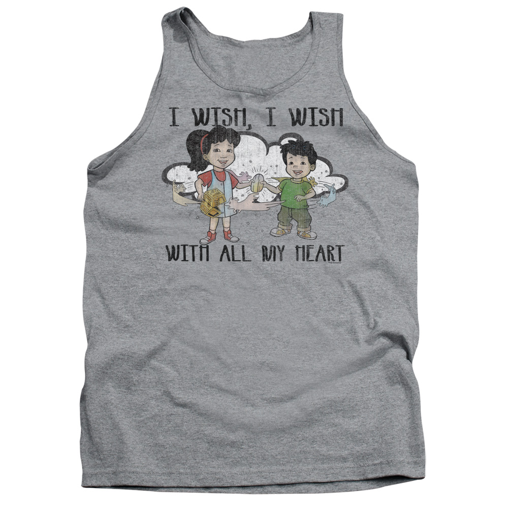 DRT107-TK-4 Dragon Tales I Wish with All My Heart Adult Tank Top, Athletic Heather - Extra Large