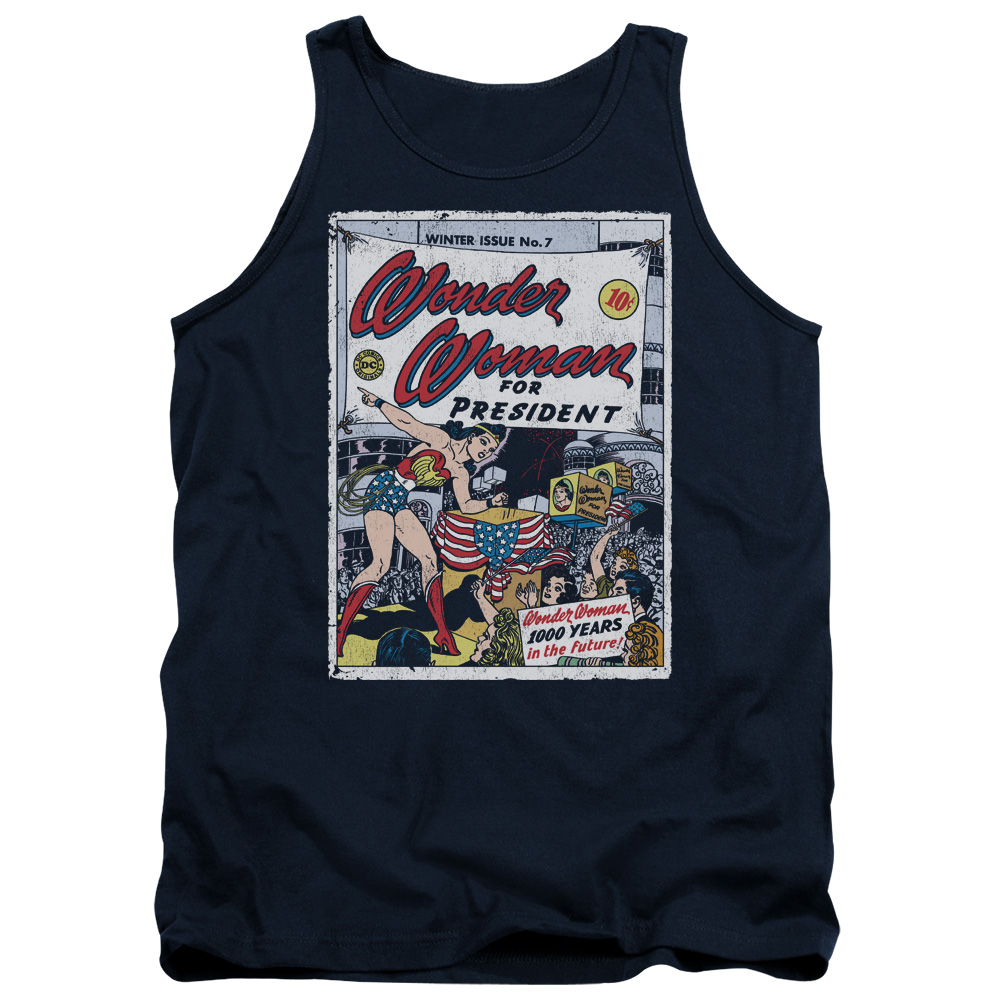 DCO891-TK-2 DC WW for President Adult Tank Top, Navy - Medium