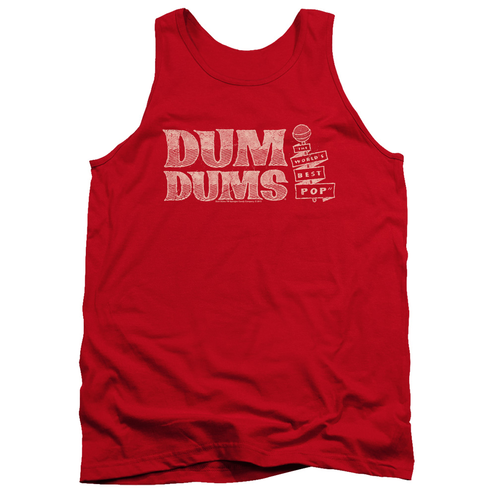 DUM112-TK-2 Dum Dum Worlds Best Adult Tank Top, Red - Medium