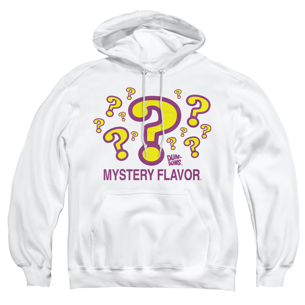DUM105-AFTH-2 Dum Dum Mystery Flavor Adult Pullover Hoodie, White - Medium