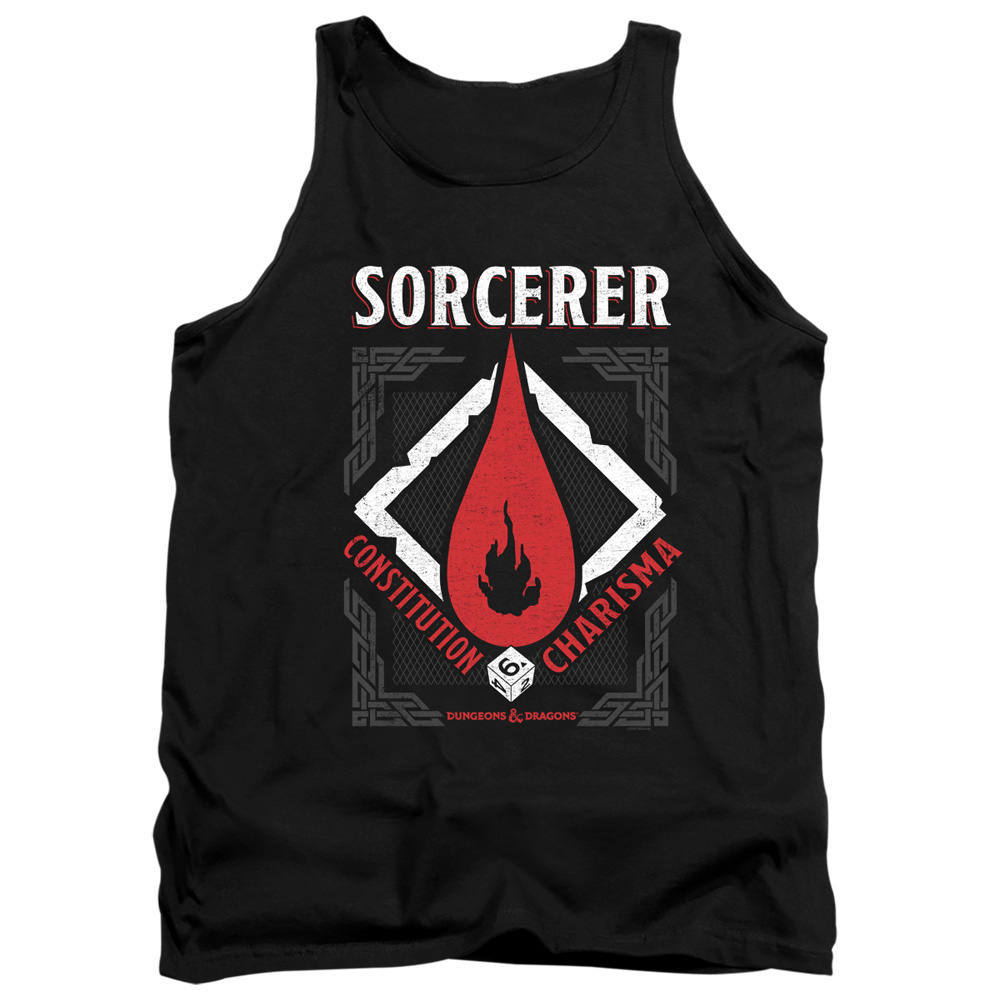 HBRO665-TK-2 Dungeons & Dragons Sorcerer Adult Tank Top, Black - Medium
