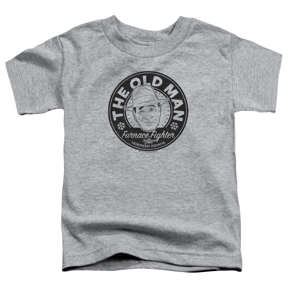 WBM655-TT-1 A Christmas Story The Old Man Toddler Short Sleeve T-Shirt, Athletic Heather - Small 2T