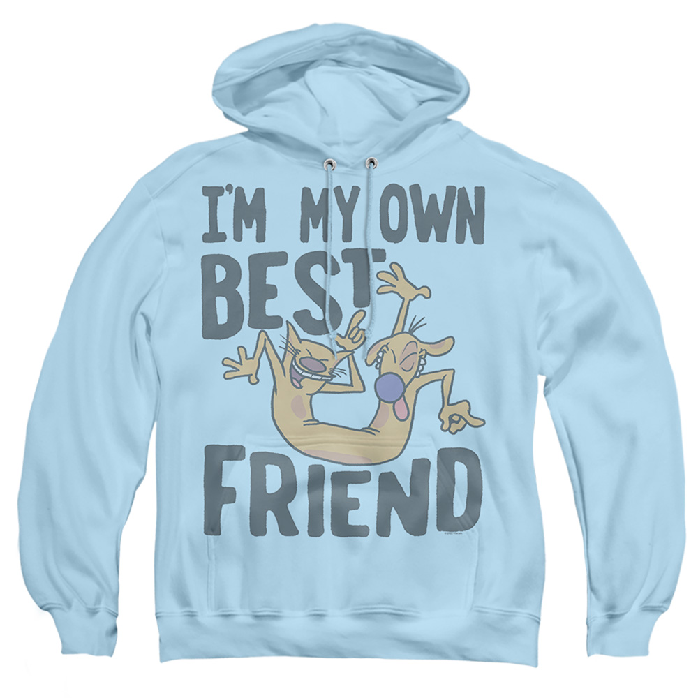 NICK756-AFTH-2 Catdog My Own Best Friend Adult Pullover Hoodie, Light Blue - Medium