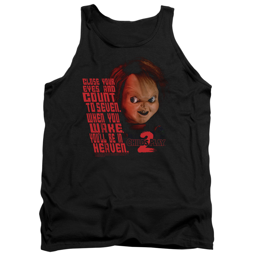UNI417-TK-2 Childs Play 2 In Heaven Adult Tank Top, Black - Medium