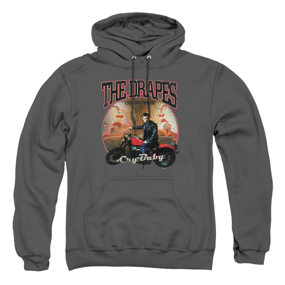 UNI182-AFTH-1 Cry Baby Drapes Adult Pullover Hoodie, Charcoal - Small