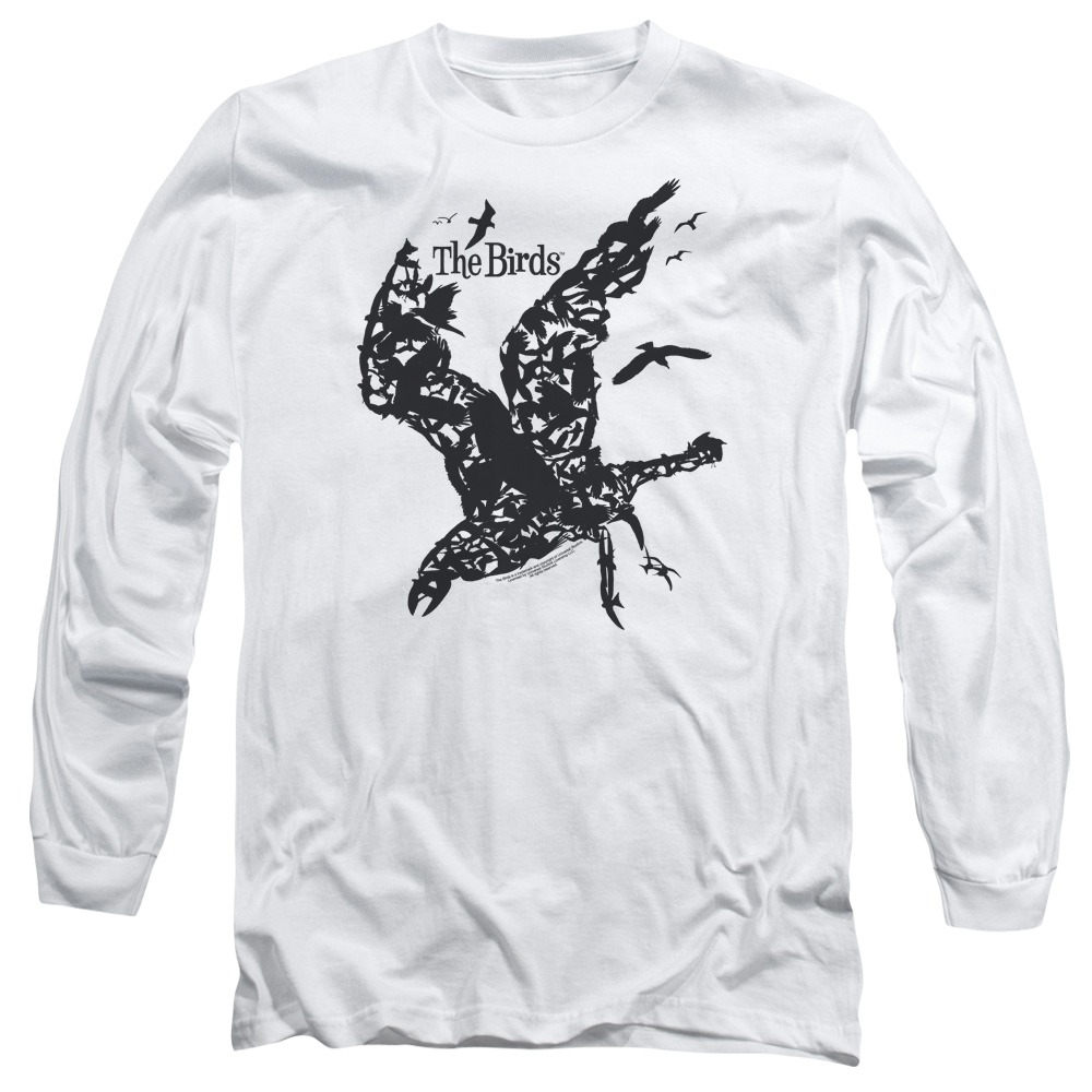 UNI221-AL-2 Birds Title Adult Long Sleeve T-Shirt, White - Medium