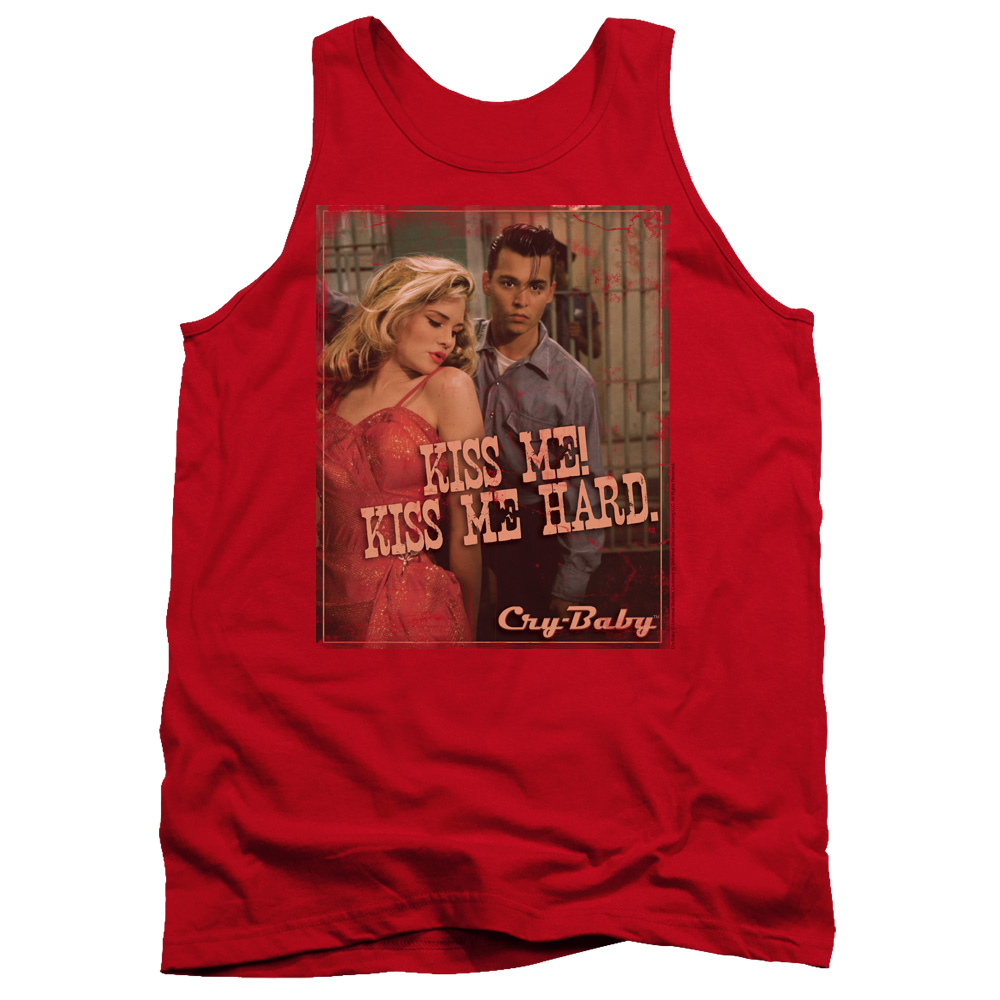UNI183-TK-1 Cry Baby Kiss Me Adult Tank Top, Red - Small