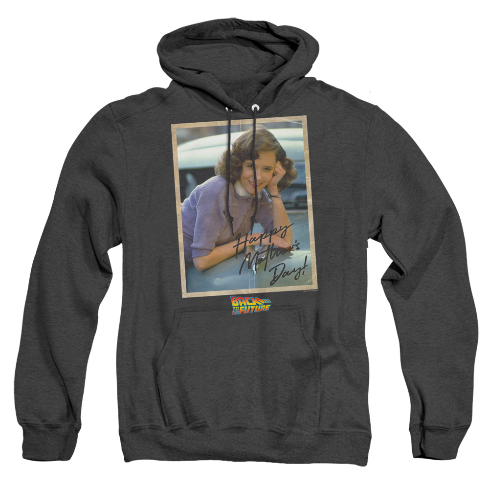 UNI2231-AHH-6 Back to the Future Bttf Mothers Day Adult Heather Hoodie, Black - 3X