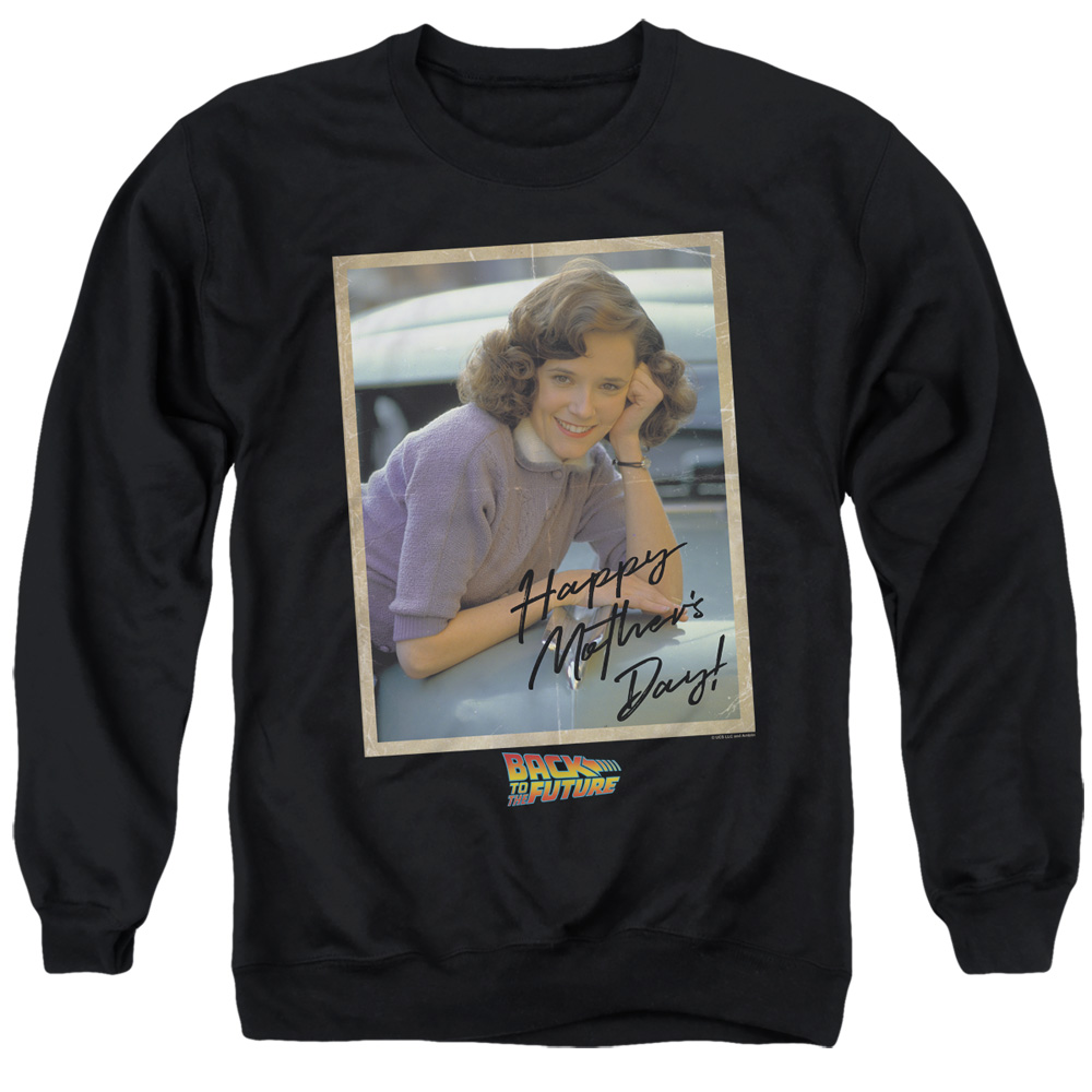 UNI2231-AS-6 Back to the Future Bttf Mothers Day Adult Crewneck Sweatshirt, Black - 3X