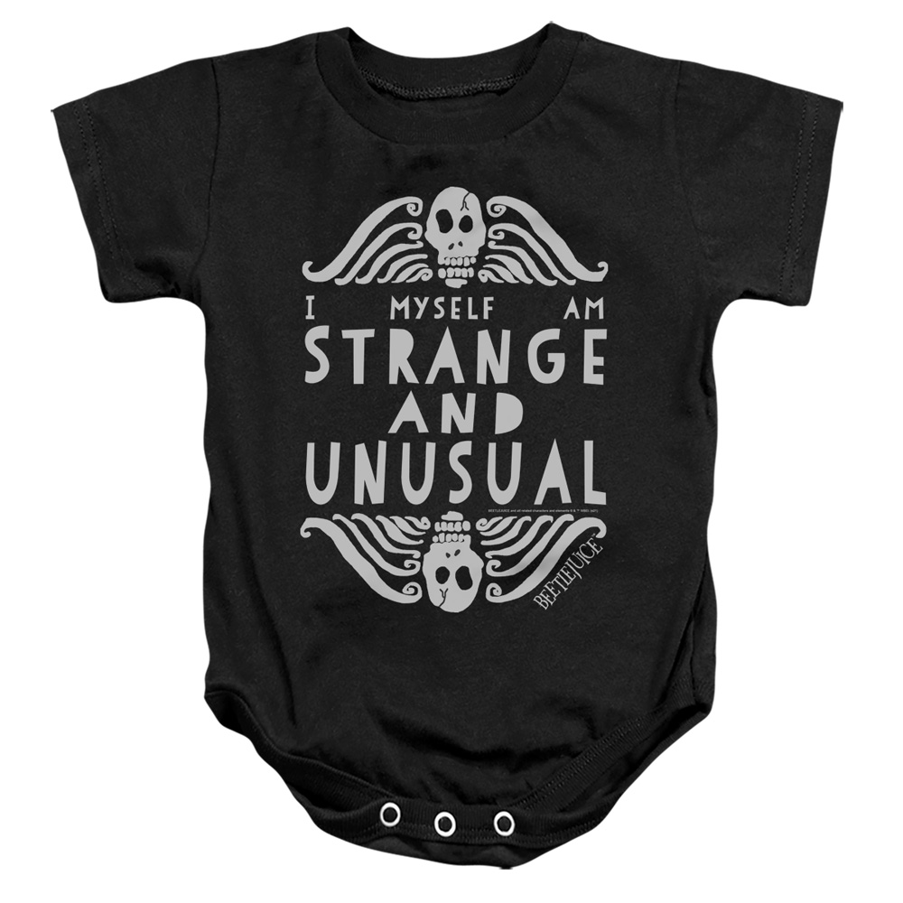WBM1578-SS-2 Beetlejuice Strange & Unusual Infant Snapsuit, Black - Medium - 12 Month