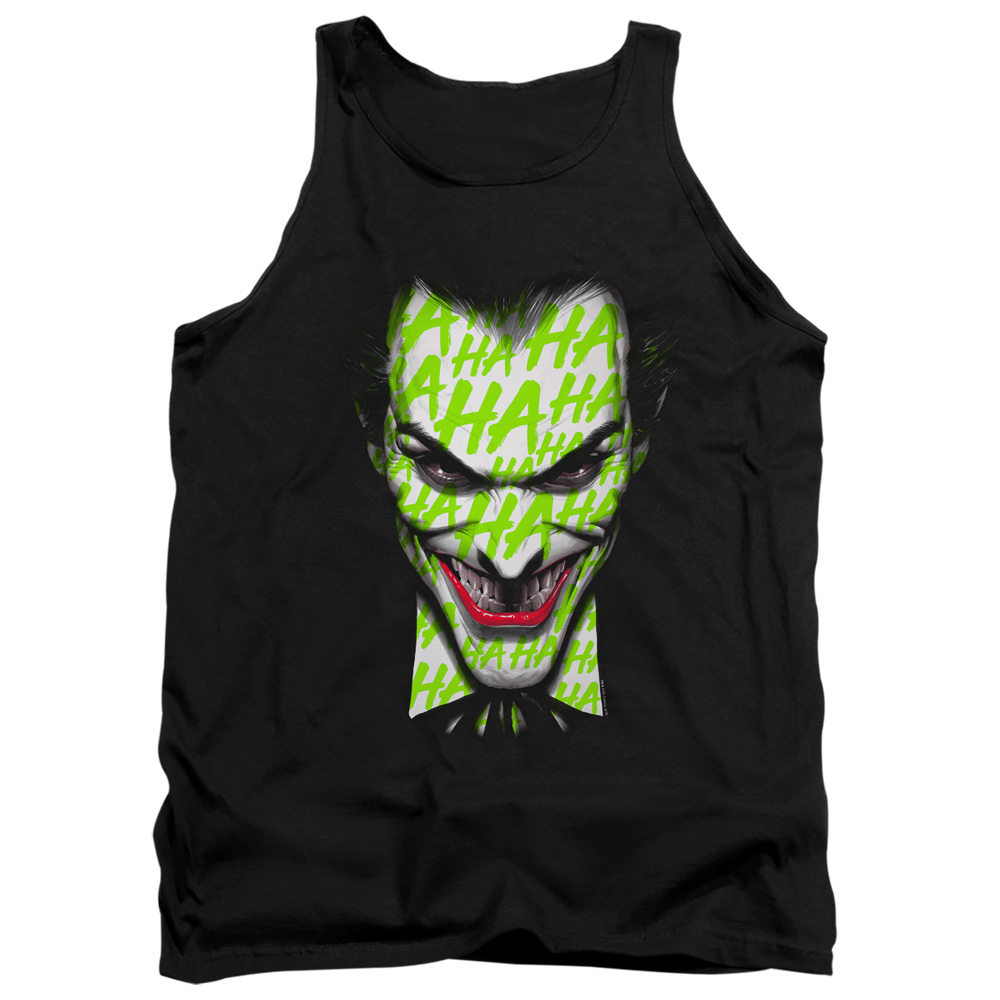 BM2977-TK-2 Batman HA HA Smile Adult Tank Top, Black - Medium