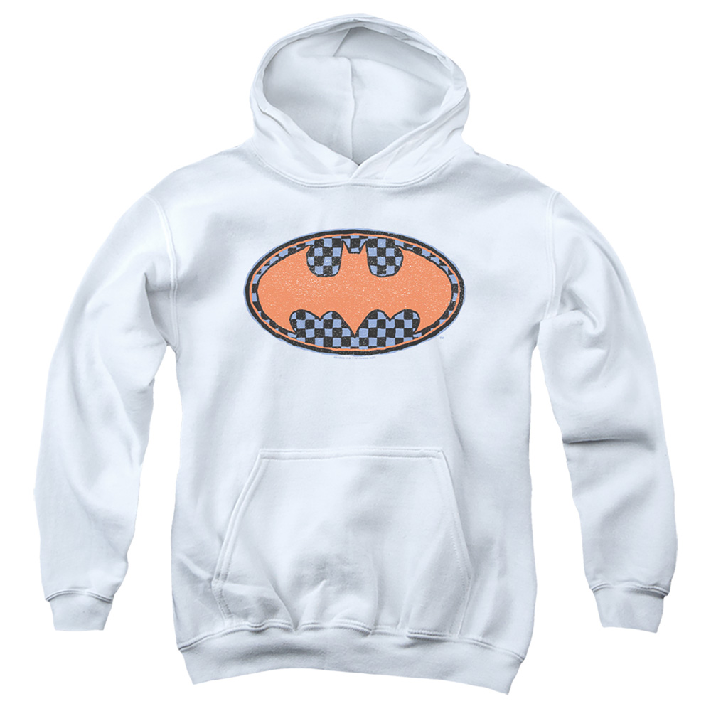 BM3154-YFTH-2 Batman Bat Vice Youth Hooded Sweatshirt, White - Medium