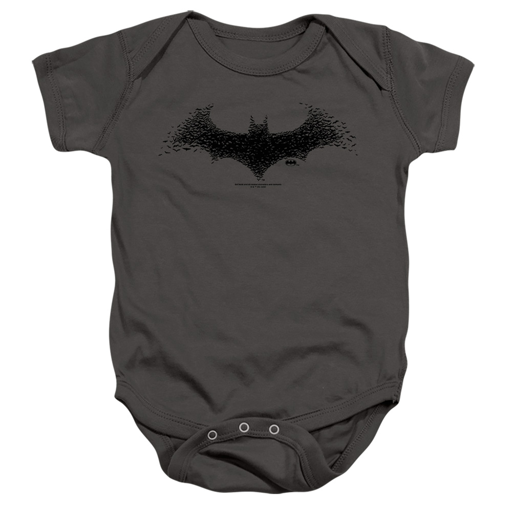 BM3409-SS-4 Batman Bat Logo 1 Infant Snapsuit, Charcoal - Extra Large - 24 Month