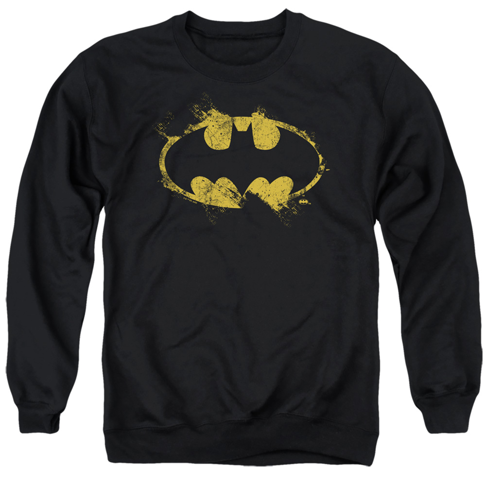 BM3439-AS-2 Batman Paint Roller Logo Adult Crewneck Sweatshirt, Black - Medium