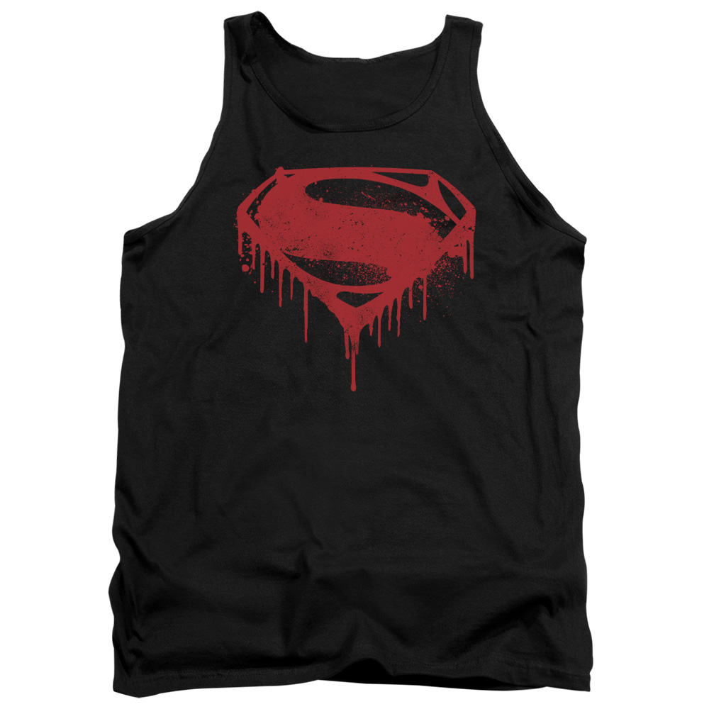 BVS120C-TK-2 Batman vs Superman Splattered Adult Tank Top, Black - Medium