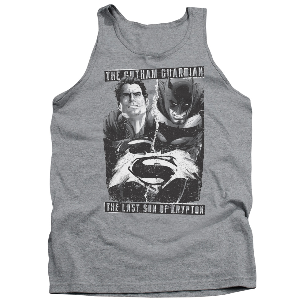 BVS131-TK-4 Batman vs Superman Guardian vs Son Adult Tank Top, Athletic Heather - Extra Large
