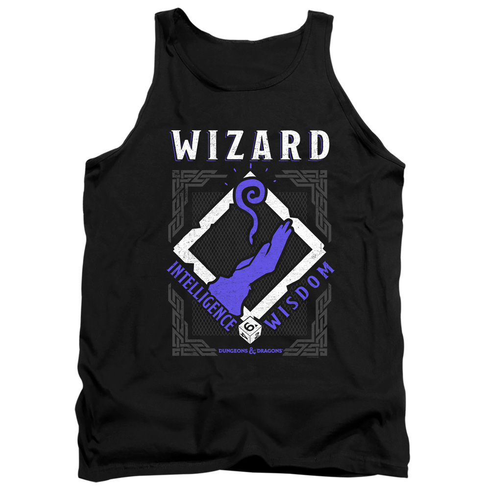HBRO667-TK-2 Dungeons & Dragons Wizard Adult Tank Top, Black - Medium