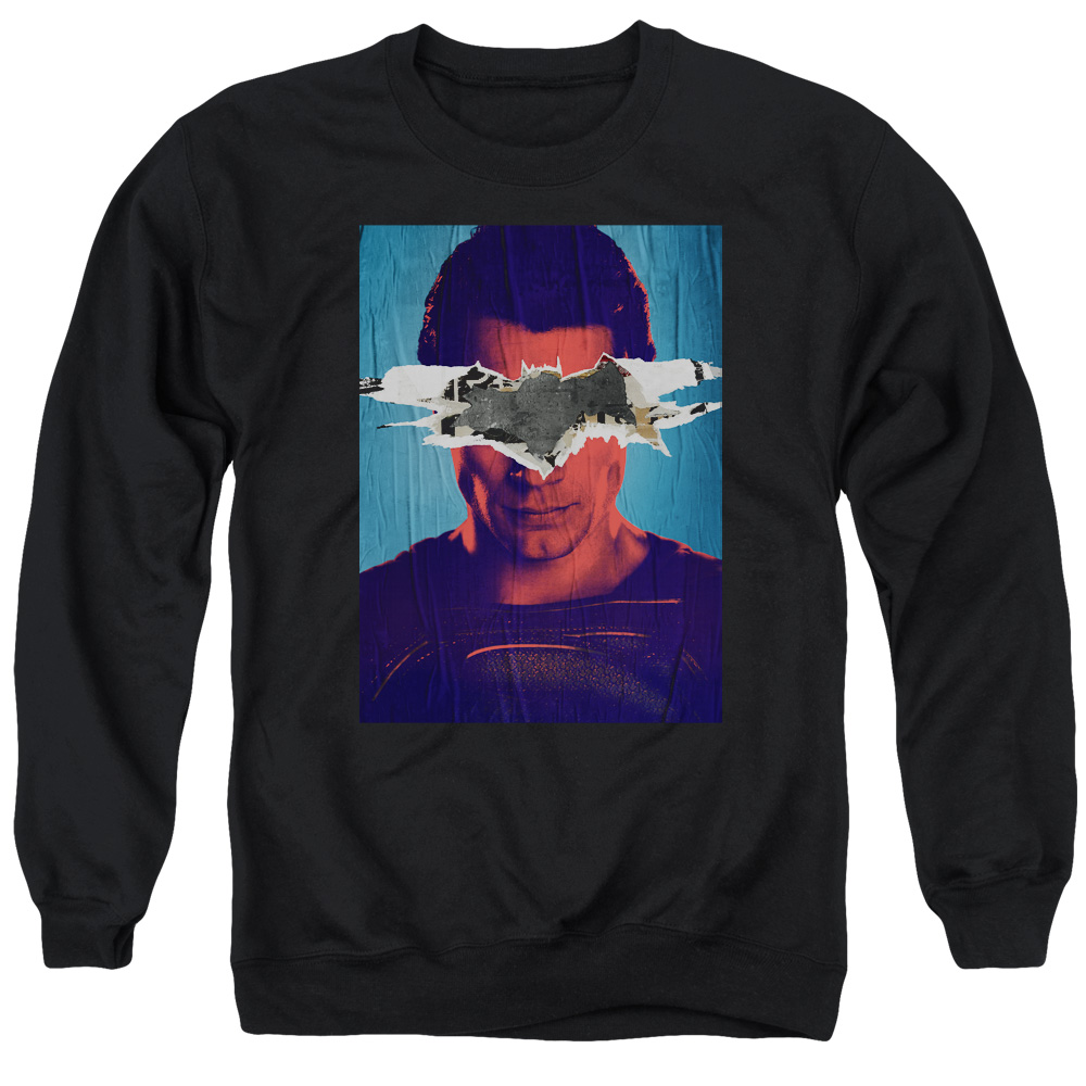 BVS140B-AS-2 Batman vs Superman Poster Adult Crewneck Sweatshirt, Black - Medium