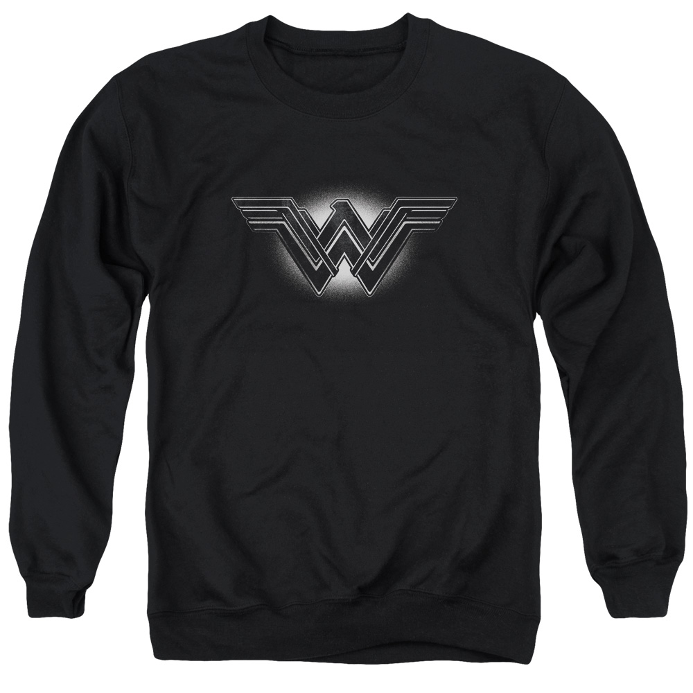 BVS184-AS-4 Batman vs Superman Glow Emblem Adult Crewneck Sweatshirt, Black - Extra Large