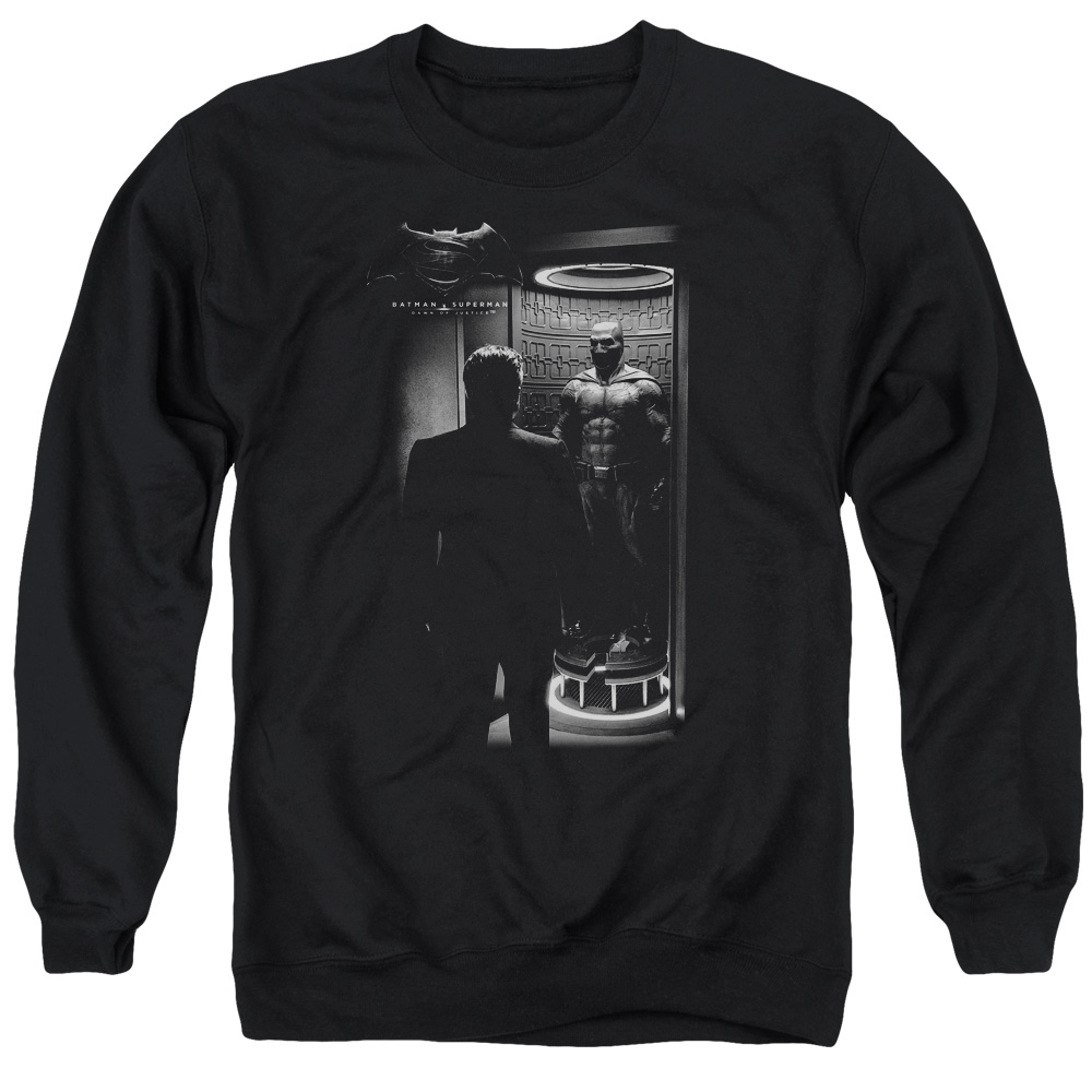 BVS204-AS-2 Batman vs Superman Suit Up Adult Crewneck Sweatshirt, Black - Medium