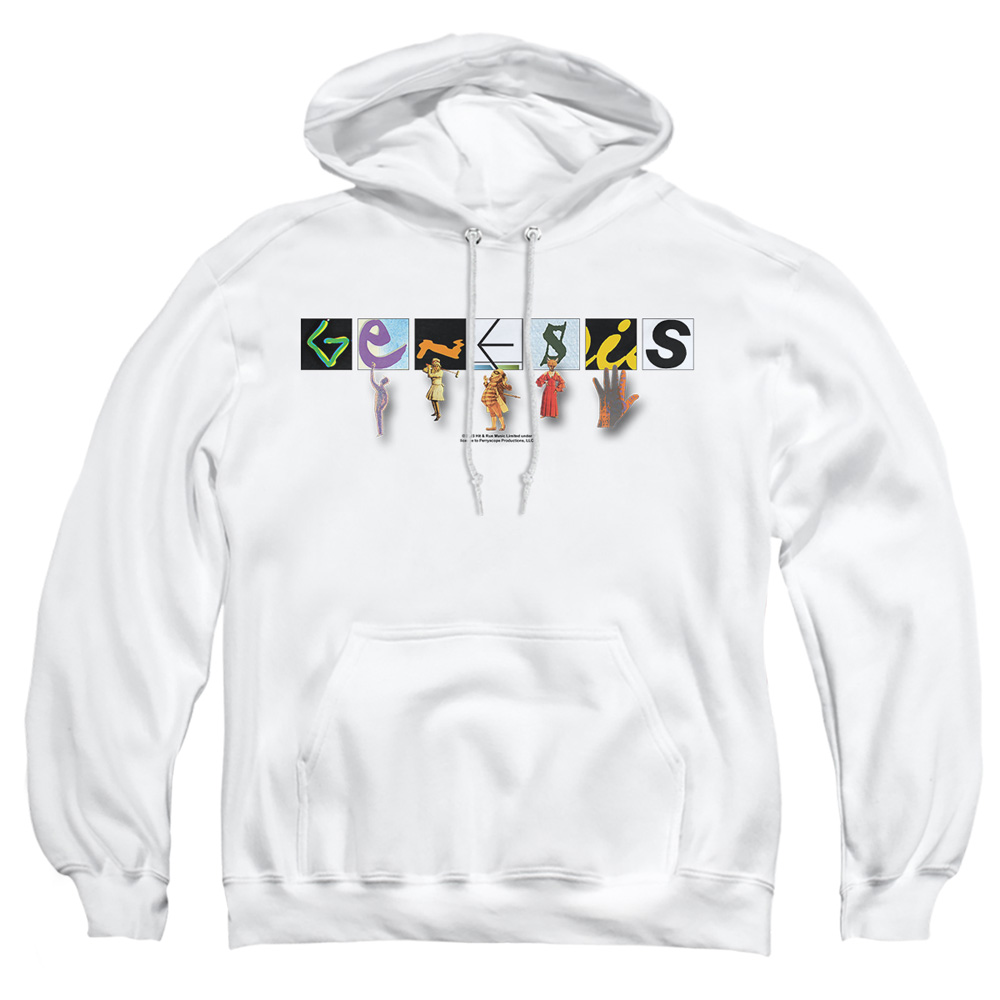 PERRY142-AFTH-2 Genesis Logo Adult Pullover Hoodie, White - Medium