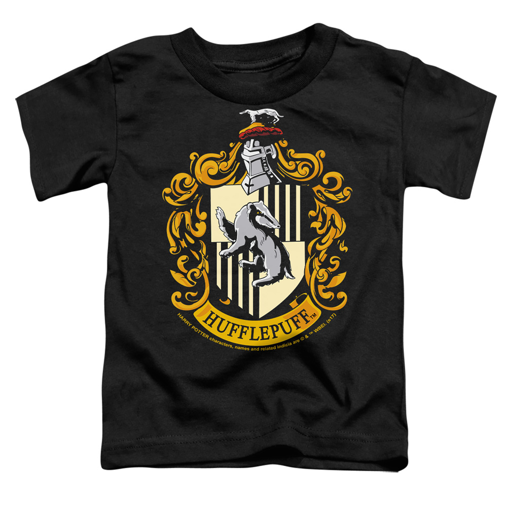 HP105-TT-2 Harry Potter Hufflepuff Crest Toddler Short Sleeve T-Shirt, Black - Medium 3T