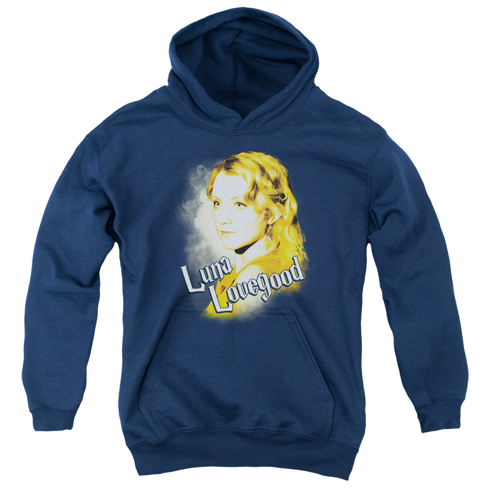 HP8032-YFTH-2 Harry Potter Luna Closeup Youth Hooded Sweatshirt, Navy - Medium