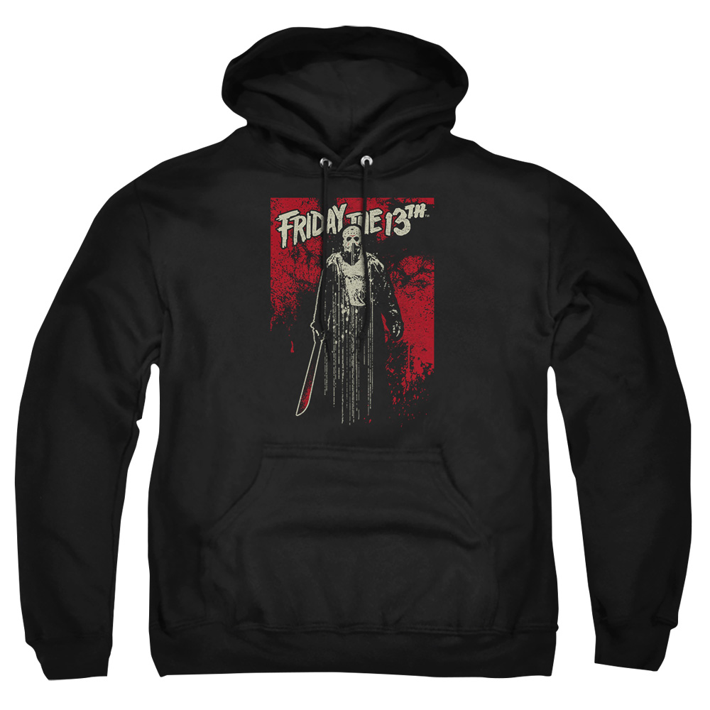 WBM552-AFTH-2 Friday The 13th Drip Adult Pullover Hoodie, Black - Medium