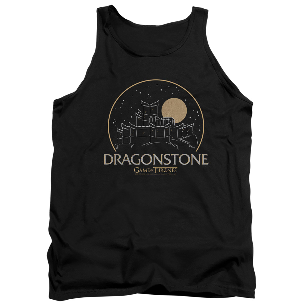 GOT122-TK-2 Game of Thrones Dragonstone Adult Tank Top, Black - Medium