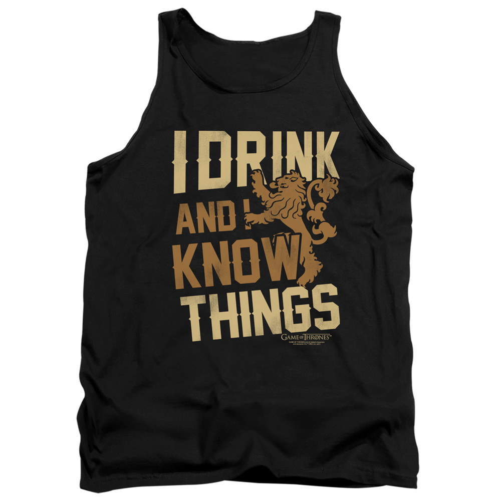 GOT236-TK-4 Game of Thrones Know Things Adult Tank Top, Black - Extra Large
