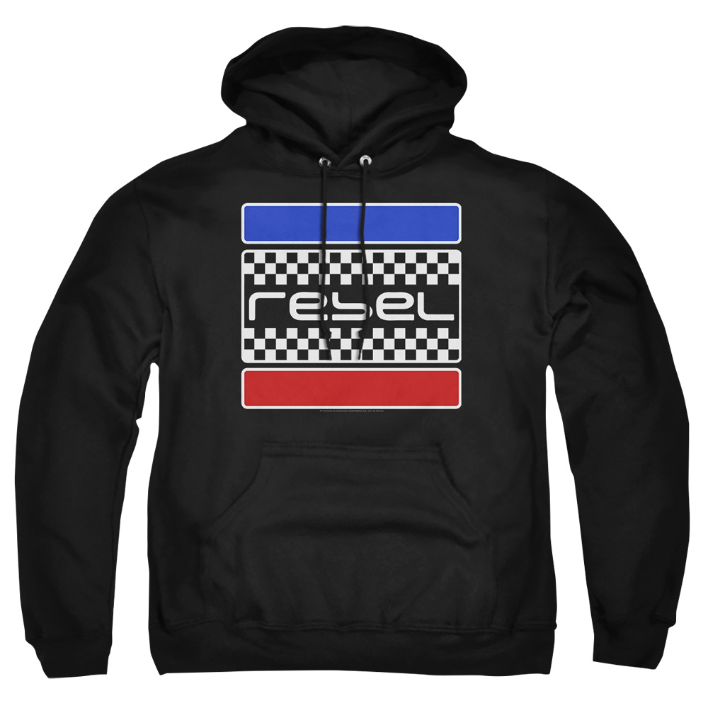 HNDA145-AFTH-2 Honda Rebel Checkers Adult Pullover Hoodie, Black - Medium