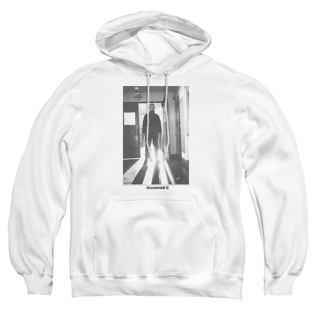 UNI564-AFTH-1 Halloween II Monster Adult Pullover Hoodie, White - Small