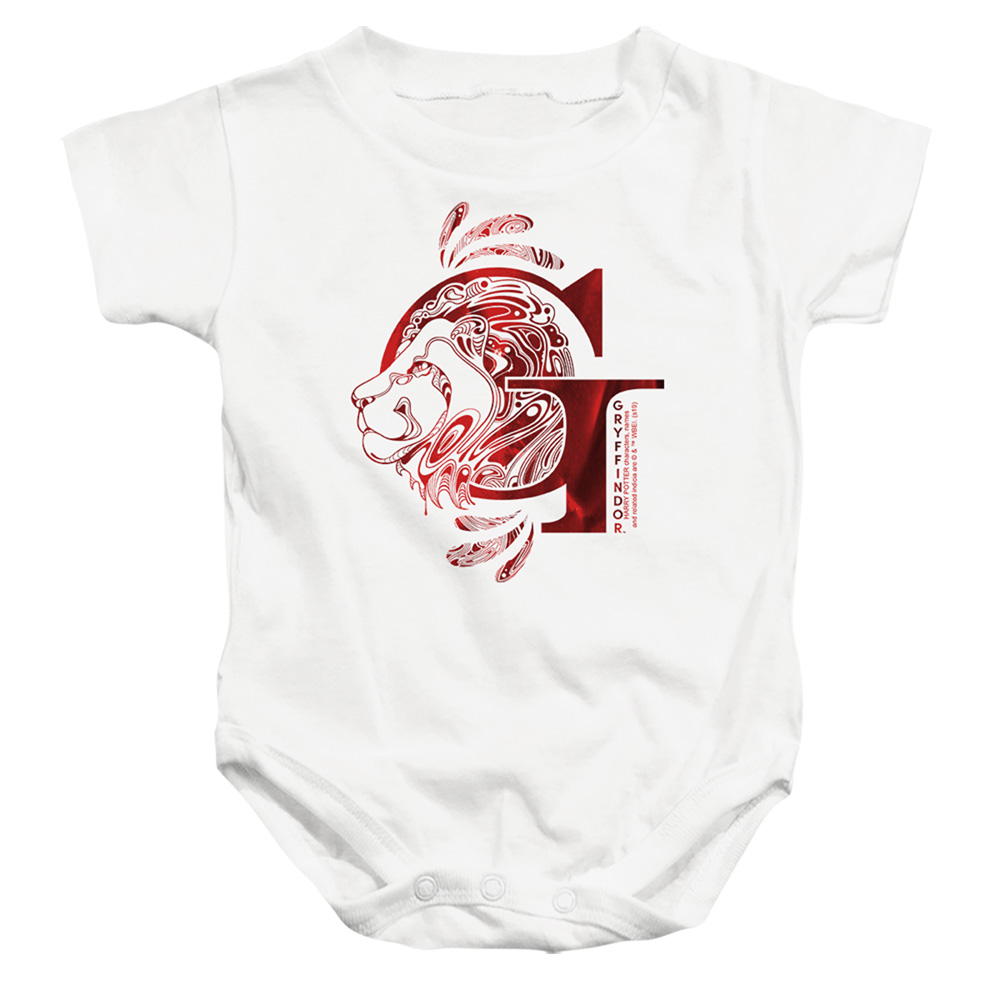 HP8209-SS-2 Harry Potter Gryffindor G Logo Infant Snapsuit, White - Medium - 12 Month