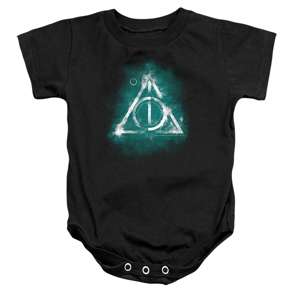 HP8368-SS-4 Harry Potter Geometric Deathly Hallows Infant Snapsuit, Black - Extra Large - 24 Month