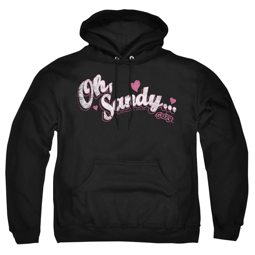 PAR488-AFTH-7 Grease Oh Sandy Adult Pullover Hoodie, Black - 4X