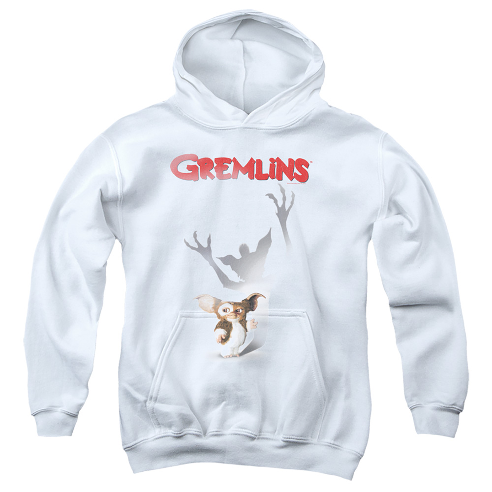 WBM950-YFTH-4 Gremlins Shadow Youth Hooded Sweatshirt, White - Extra Large