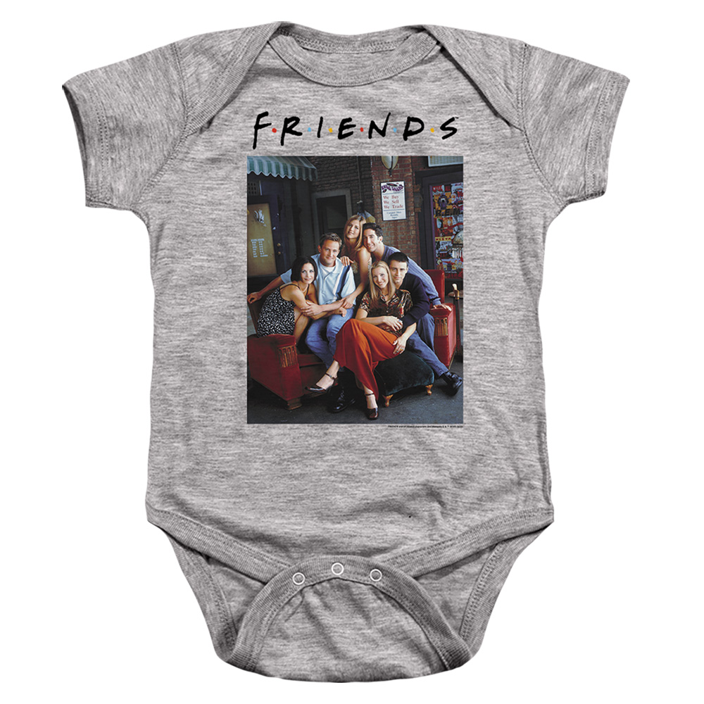 WBT1309-SS-4 Friends Characters 1 Infant Snapsuit, Athletic Heather - Extra Large - 24 Month