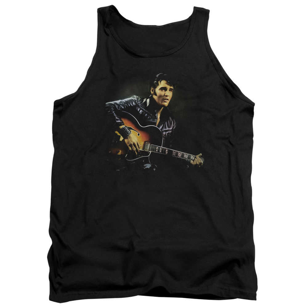 ELV726-TK-2 Elvis Presley 1968 Adult Tank Top, Black - Medium