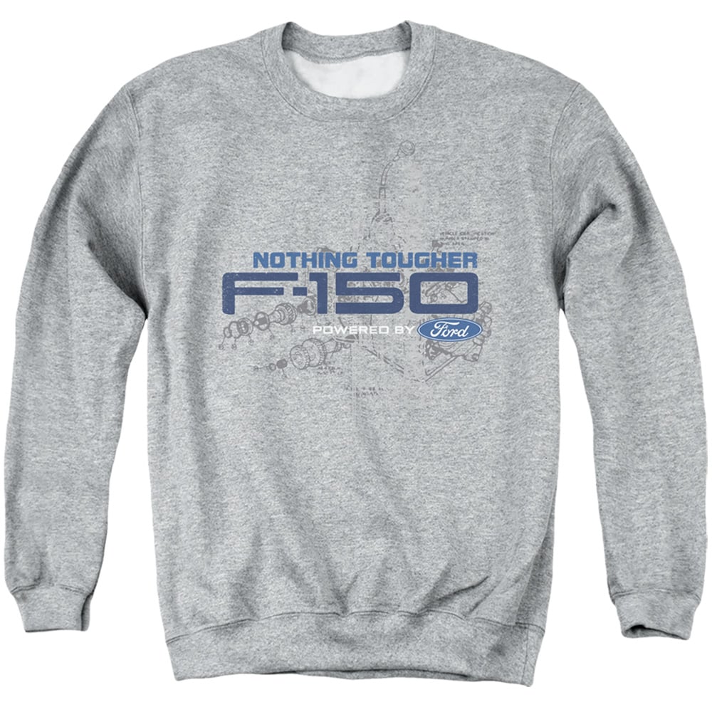 FORD162-AS-4 Ford Trucks Engine Schematic Adult Crewneck Sweatshirt, Athletic Heather - Extra Large