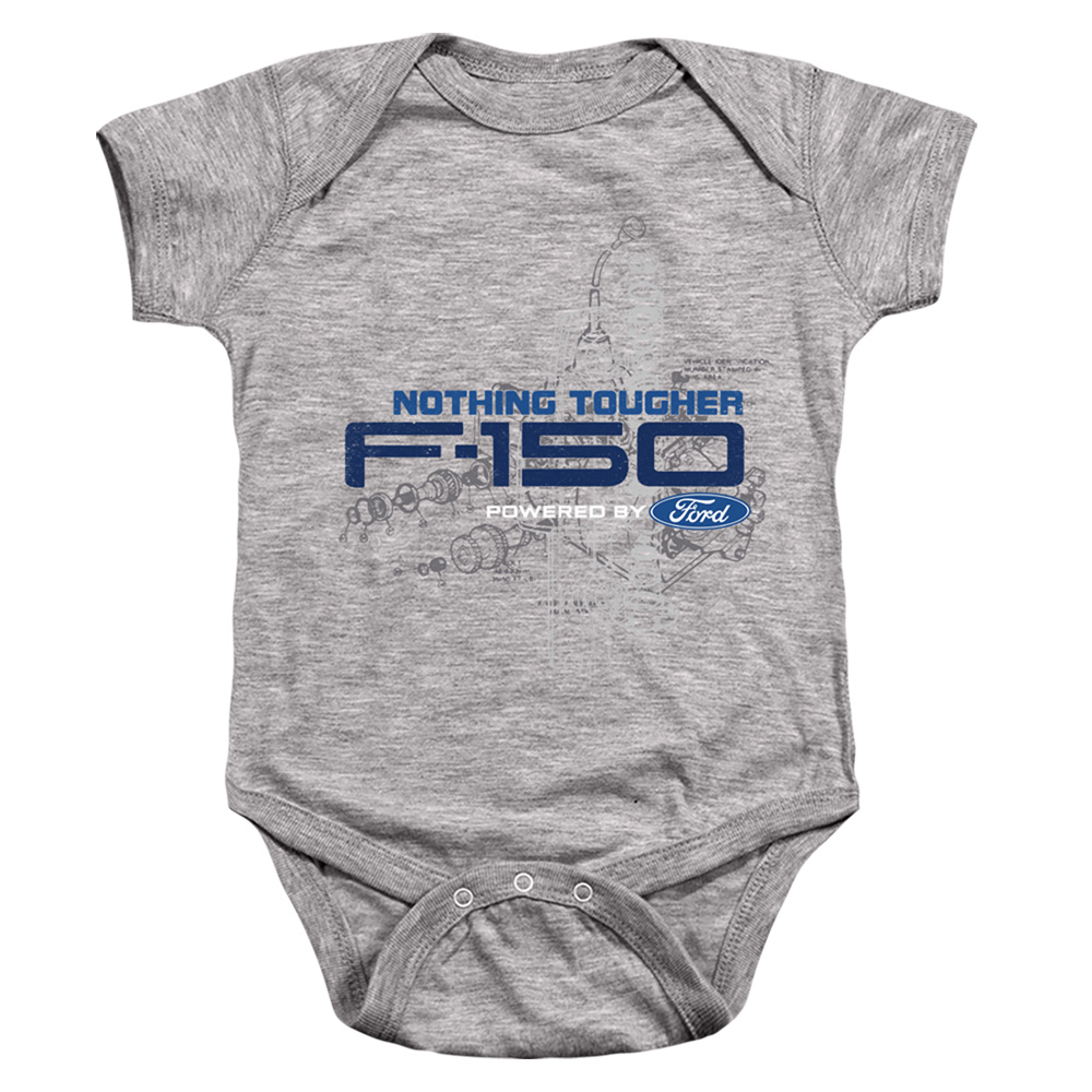FORD162-SS-4 Ford Trucks Engine Schematic Infant Snapsuit, Athletic Heather - Extra Large - 24 Month