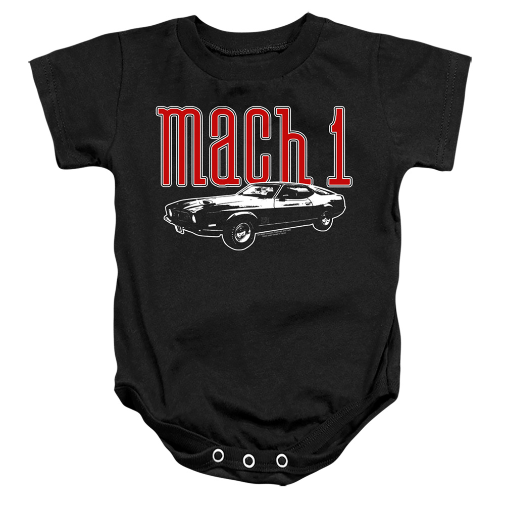 FORD126-SS-2 Ford Mustang Mach 1 Infant Snapsuit, Black - Medium - 12 Month