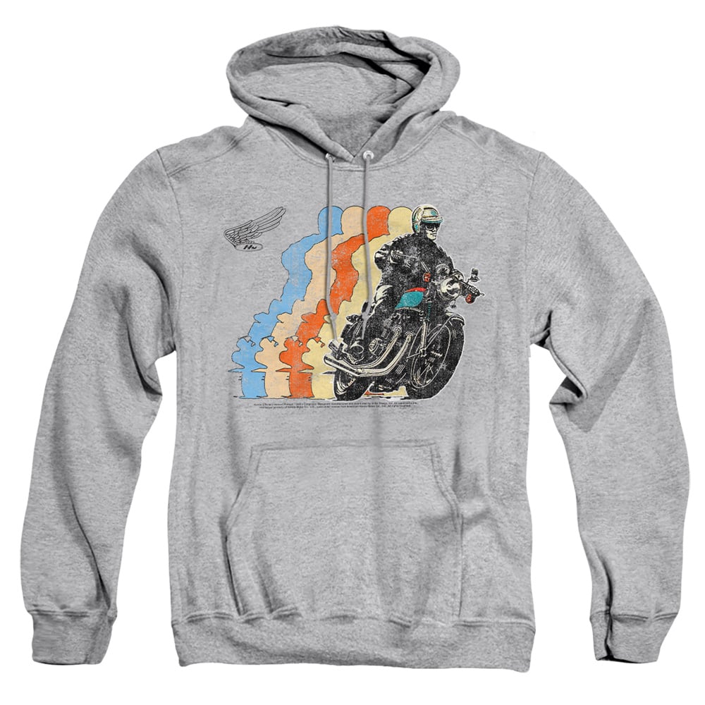 HNDA116-AFTH-2 Honda Retro Honda Adult Pullover Hoodie, Athletic Heather - Medium