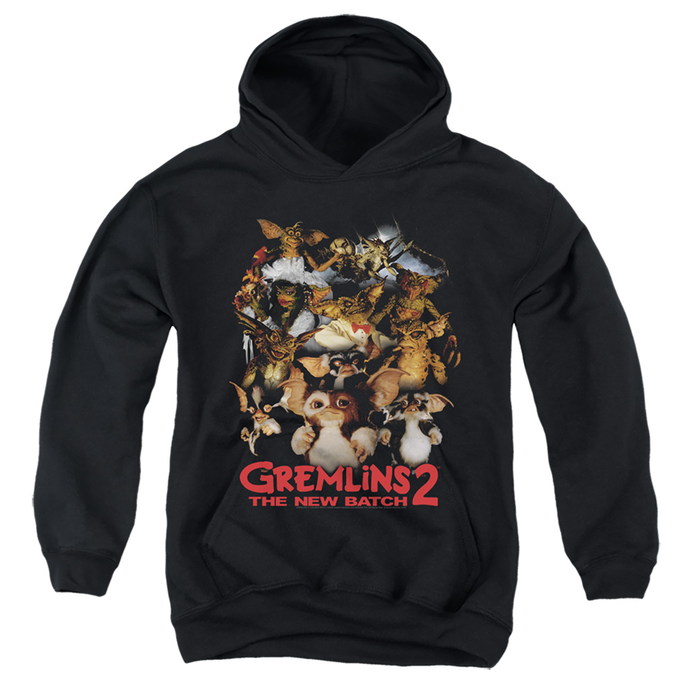 WBM935-YFTH-4 Gremlins 2 Goon Crew Youth Hooded Sweatshirt, Black - Extra Large