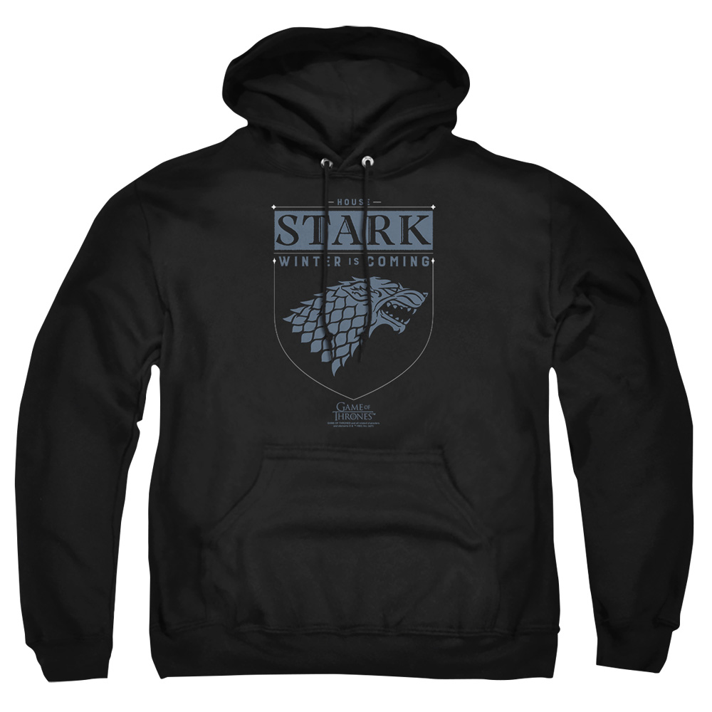 GOT163-AFTH-3 Game of Thrones House Stark Sigil Adult Pullover Hoodie, Black - Large