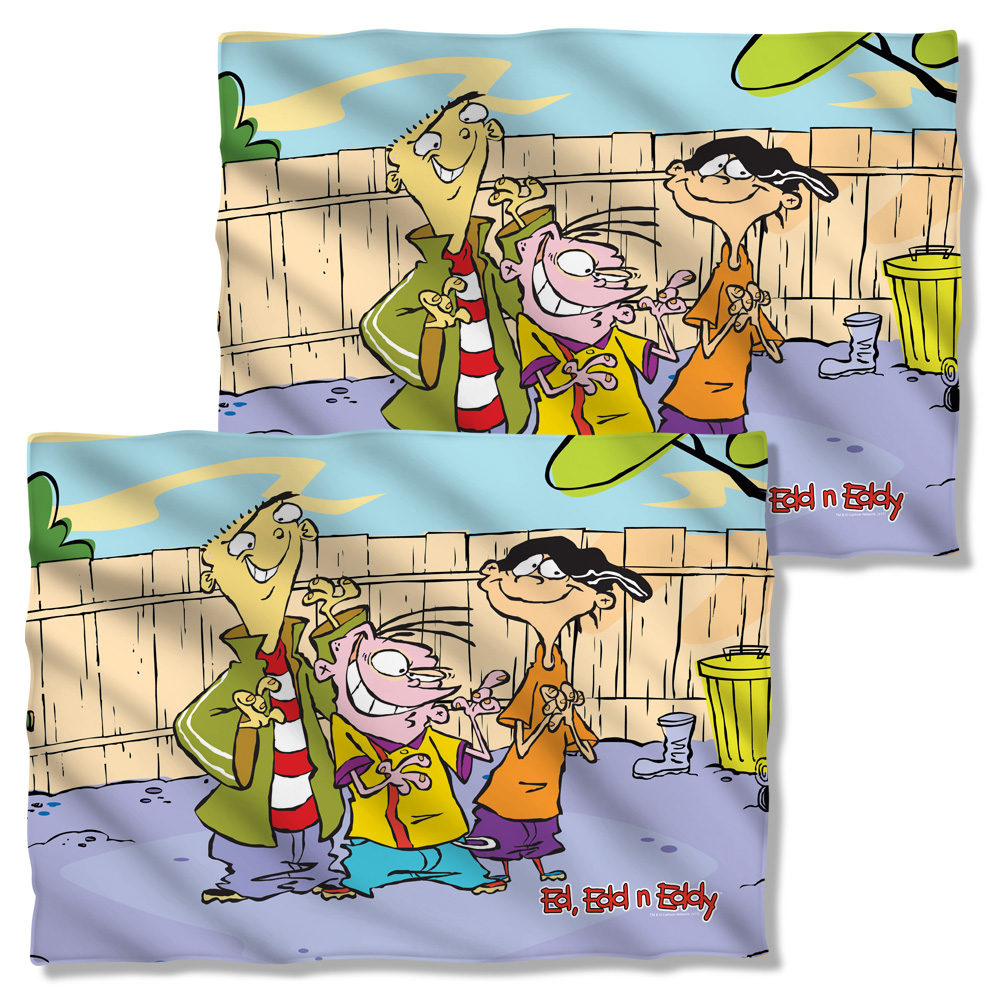 CN414FB-PLO1-0 Ed Edd N Eddy Backyard Boys Front Back Print Pillow Case, White - 20 x 28 in.
