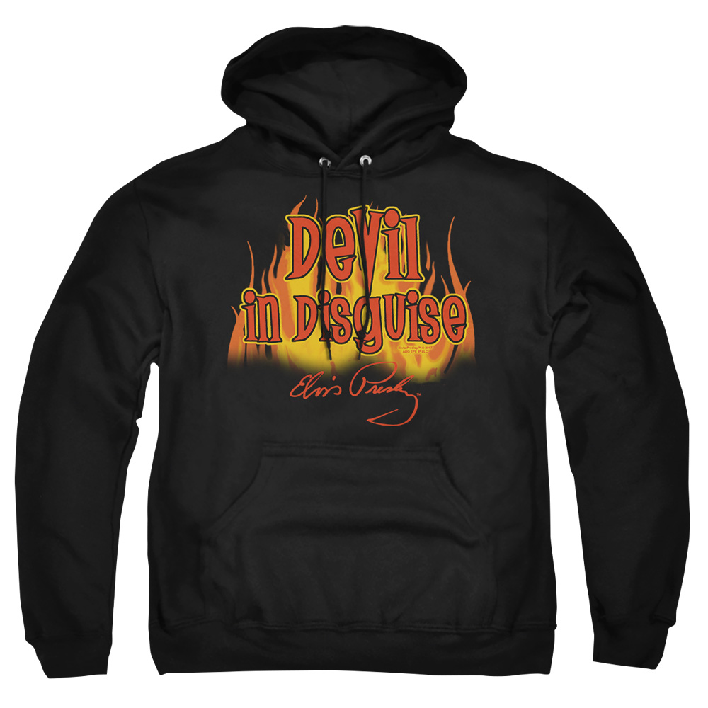 ELV222-AFTH-2 Elvis Presley Devil In Disguise Adult Pullover Hoodie, Black - Medium